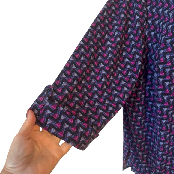 Catherine's Multicolor Button Down 3/4 Sleeves Top Plus 1X #Y - Picture 3 of 8